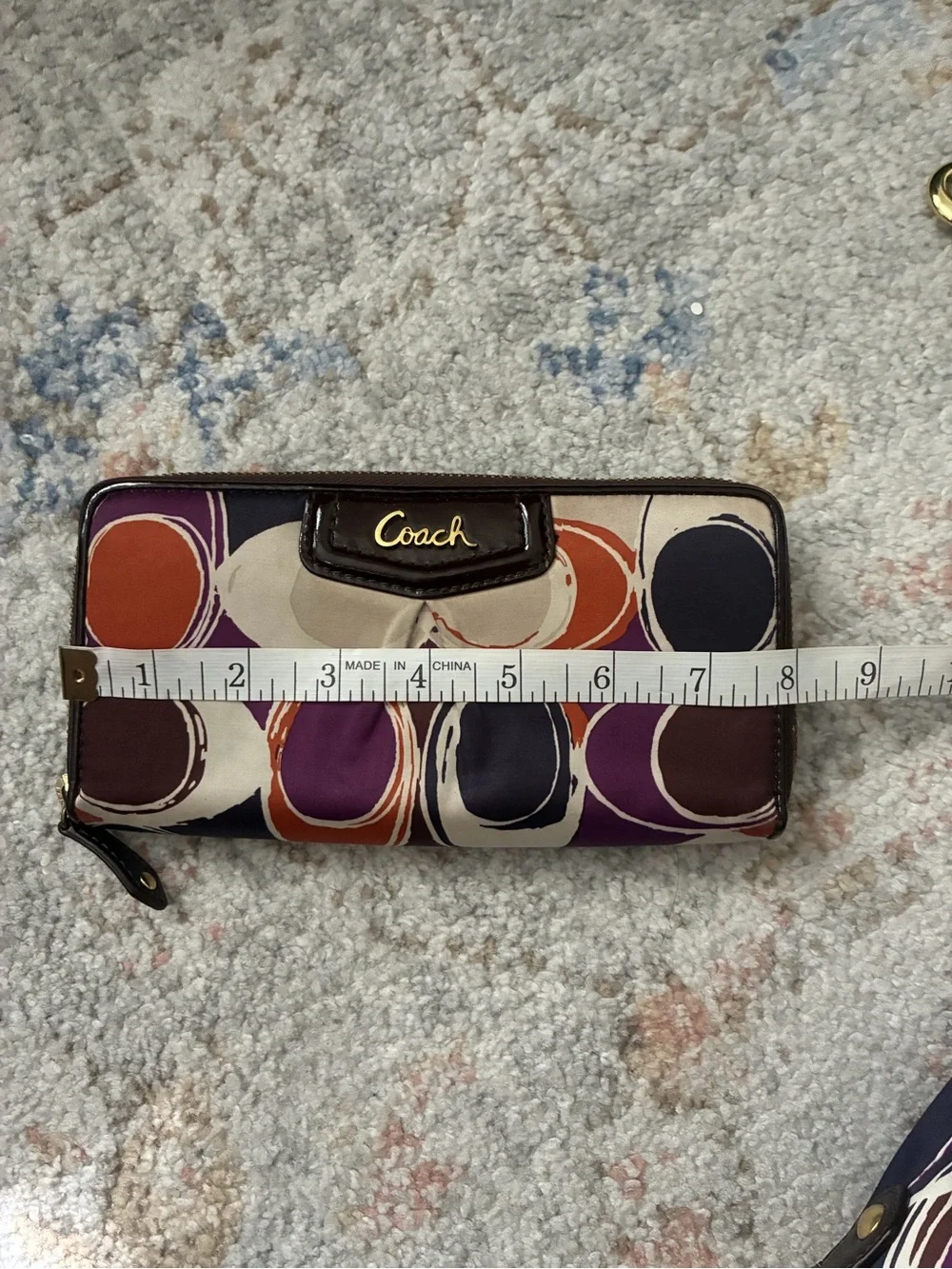 COACH Rare Multi-Color Ashley Scarf Print Satchel with Wallet-Y2K Style